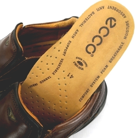 ECCO Men's 41 EU 10/10.5 US Brown Hydromax Loafer Slip On Heeled Shoes - Picture 7 of 8